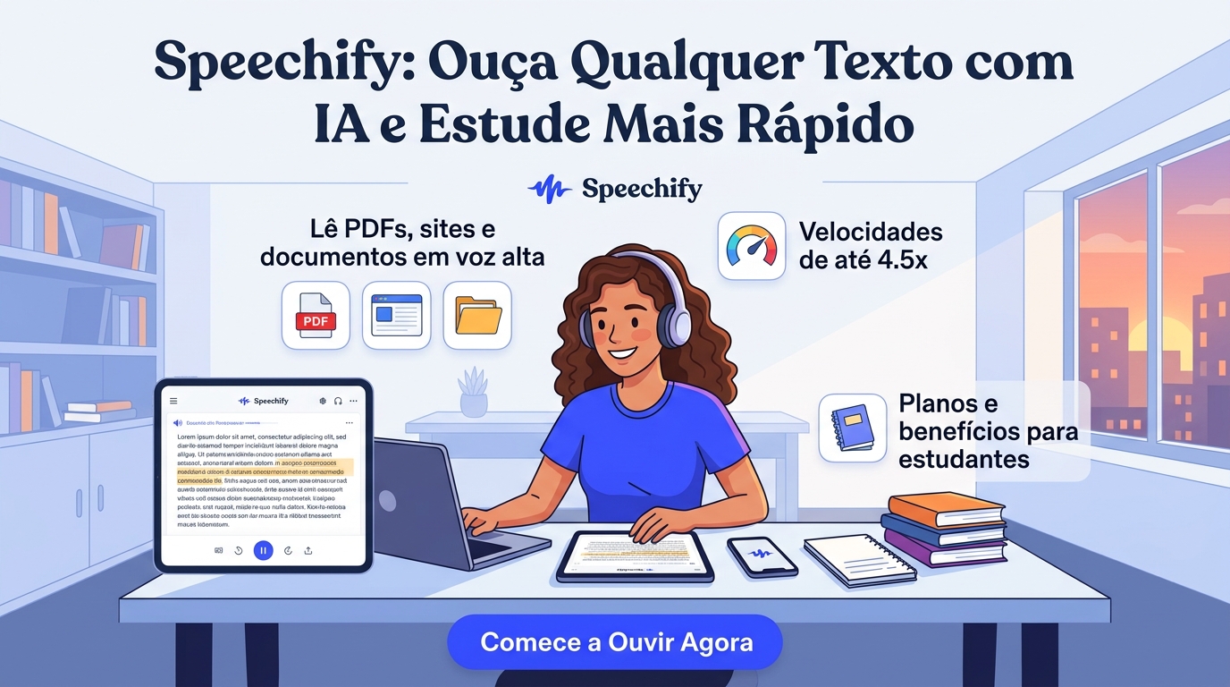 Infográfico Speechify, funcionalidades e integrações