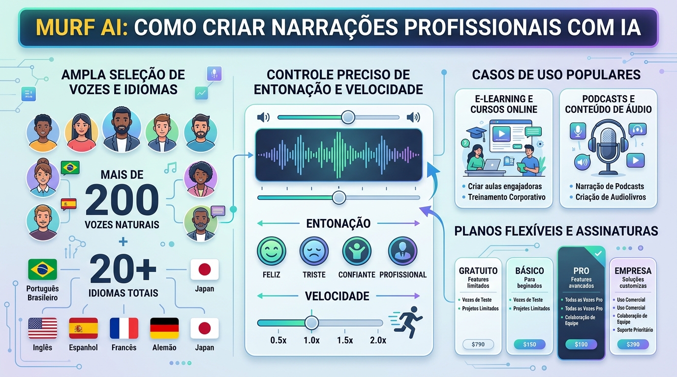 Infográfico Murf AI, comparativo de vozes