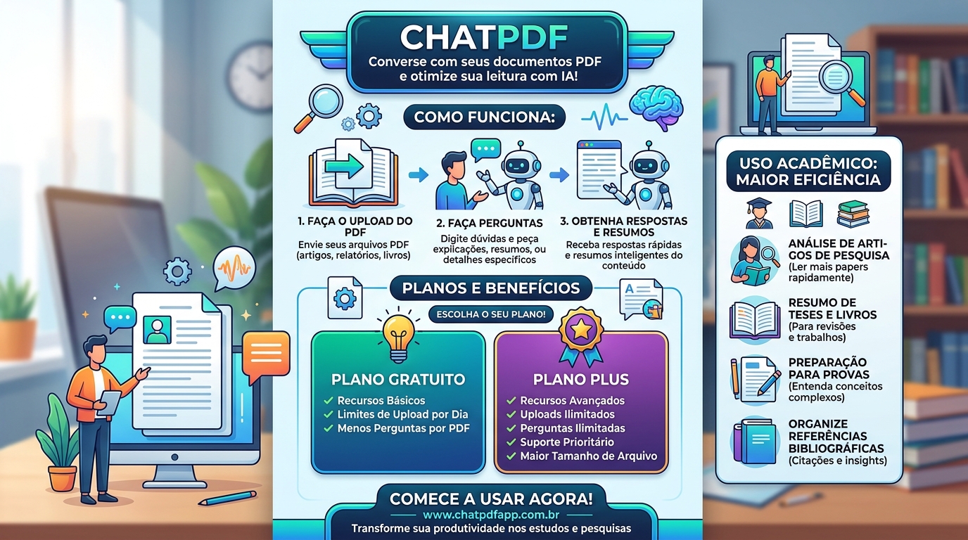 Infográfico ChatPDF, casos de uso