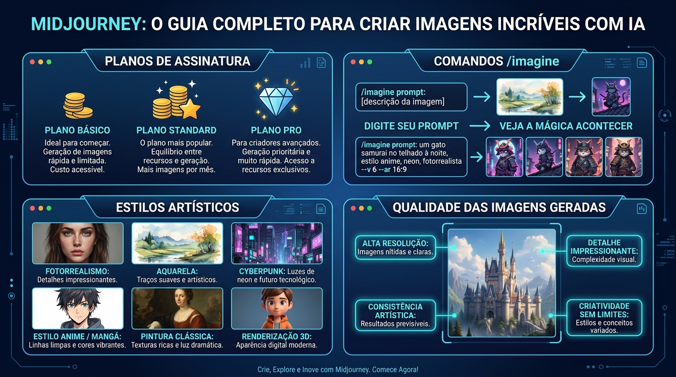 Midjourney, guia visual completo de parâmetros