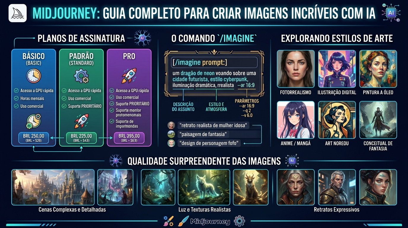 Midjourney, planos, preços e comparação V6 vs V7