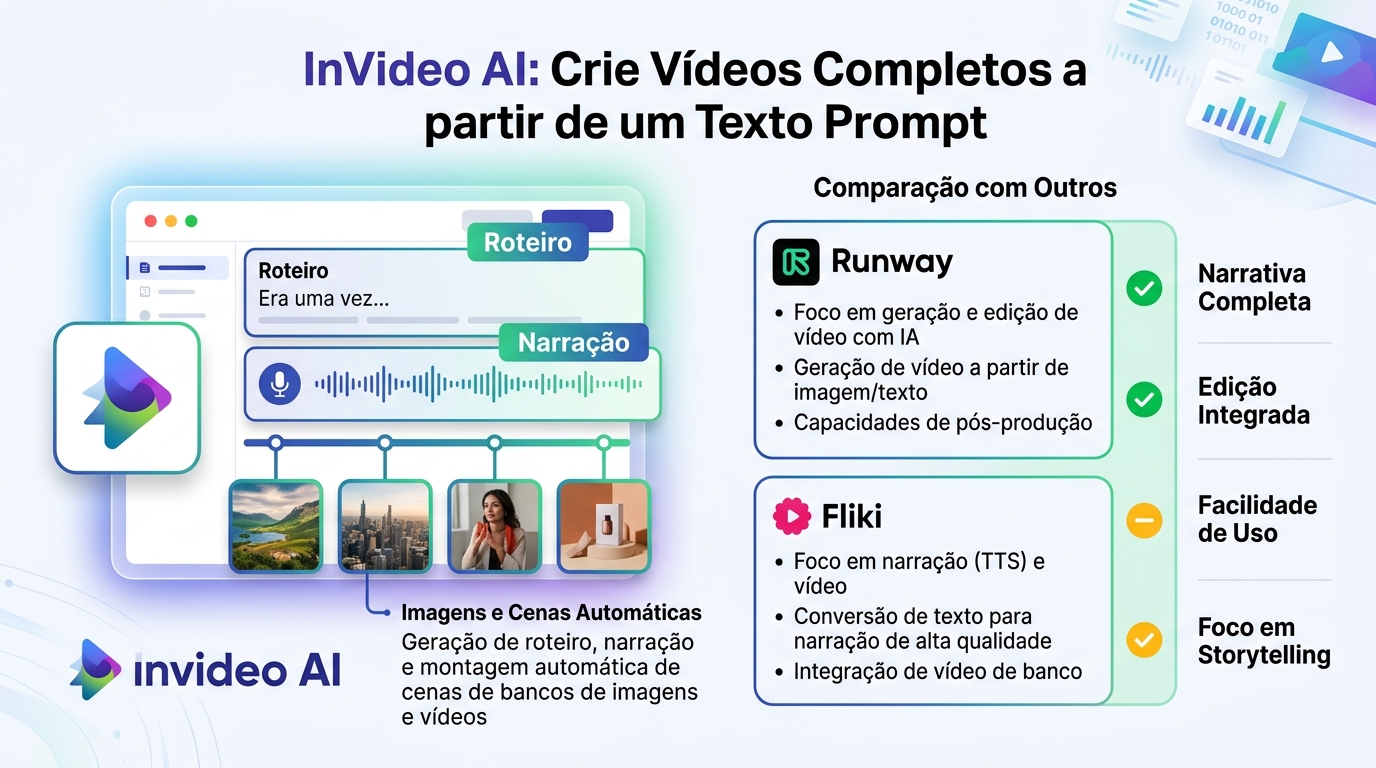 Infográfico InVideo AI, recursos com IA