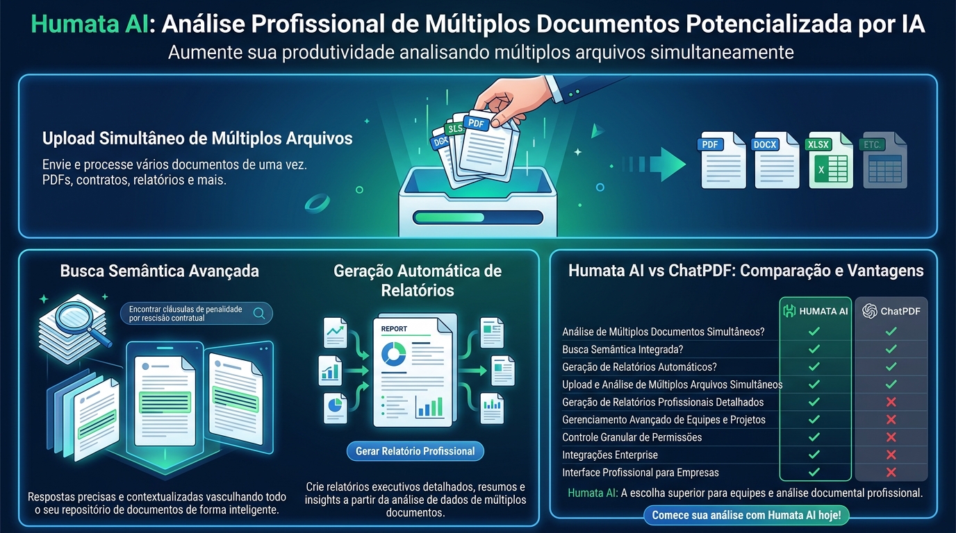 Infográfico Humata AI, casos de uso profissionais