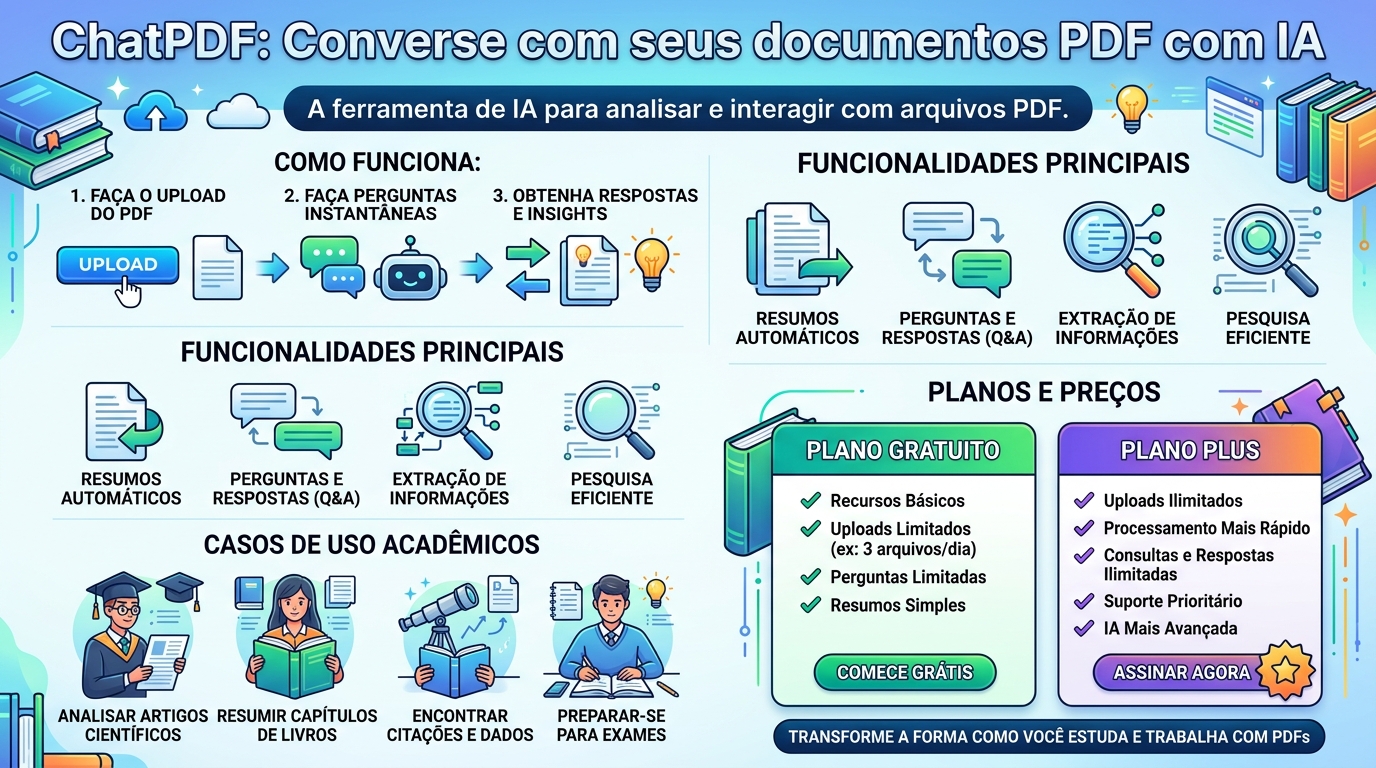 Infográfico ChatPDF, como conversar com documentos