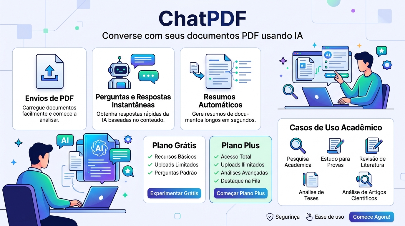 Infográfico ChatPDF, planos e comparativo